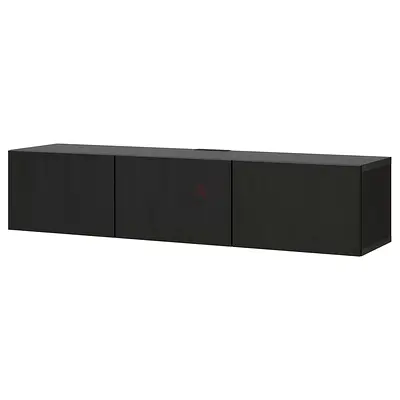 BESTÅ
TV bench with doors, black-brown/Lappviken black-brown, 180x42x38 cm