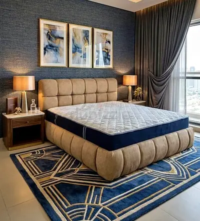 Brand New Luxury Cotton fabric king Bed Available