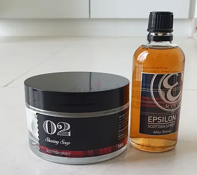 Epsilon Scottish Spirit Shaving Soap + Aftershave set