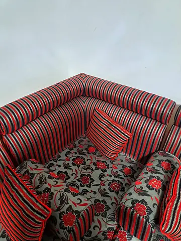 Large Traditional Arabic Majlis Seating with a big mat and two Tables