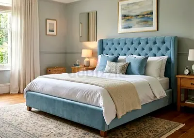 Brand New Luxury Cotton fabric Queen Bed Available