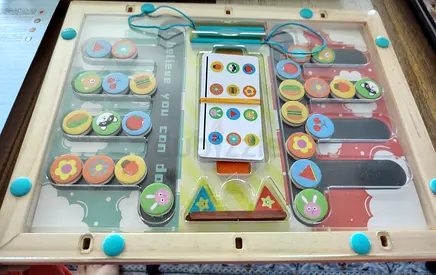 Wooden Magnetic Matching & Puzzle Board Toy - Educational Game