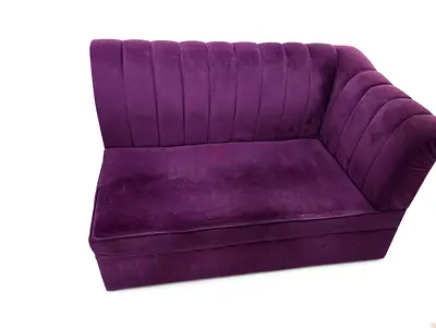 Purple Velvet Corner Sofa Section - Double Seater/Chaise