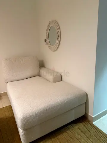 modern beige fabric chaise lounge chair