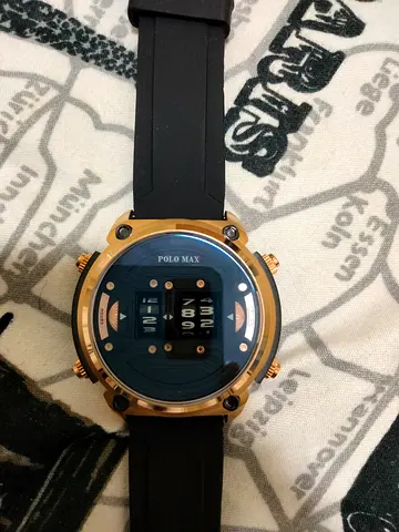 Polo Max men's analogue-digital sport watch with black rubber strap