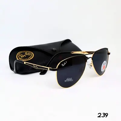 Ray-Ban Aviator Sunglasses with Case - Black & Gold (Used)