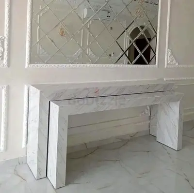 Luxury Travertine Console Table with Minimalist Block Design