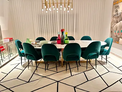 10 Stunning Custom-Made Dining Chairs with Brass, Élitis Velvet From France 1000aed Per chair