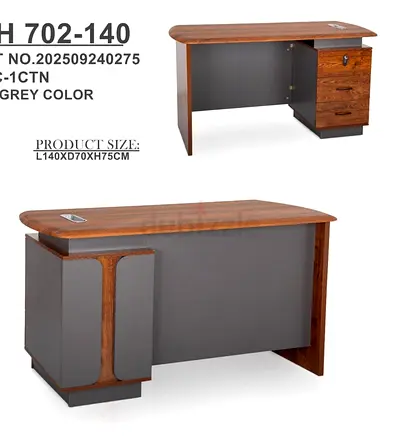 Wooden Office Desk with 3 Drawers - L140 x D70 x H75 cm