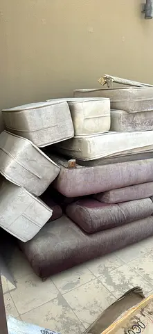 Used stacked sofa cushions and seat bases - various sizes (for upholstery/repairs)