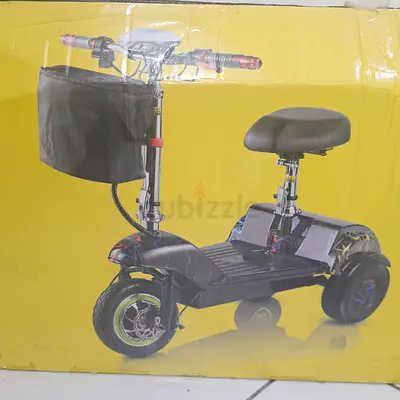 Compact 3-Wheel Electric Mobility Scooter with Seat and Front Basket