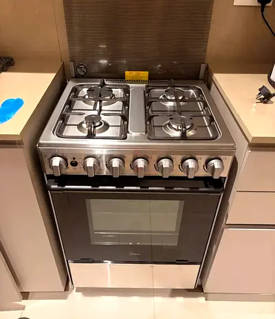 Stainless steel freestanding gas range with oven - good condition