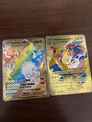 Rare Pokémon Trading Cards - Full Art Gold Holo Charizard & Gardevoir (Set of 2)