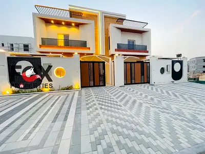 Townhouse for rent in Al Helio area, Ajman Plot area: 3,014 sq. ft. Two floors 4 master bedrooms Living area with washbasins Price: 85,000 AED Payable