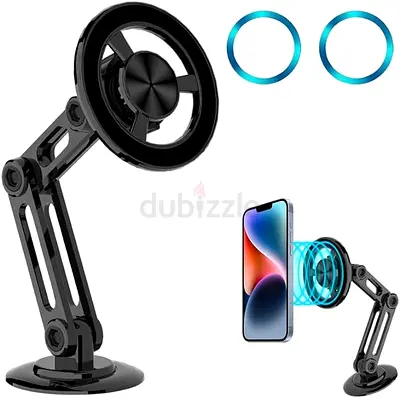 Adjustable Magnetic Desk Phone Holder with Ring Mount for MagSafe Phones