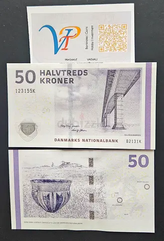 Denmark 50 Kroner Banknotes - Collectible Currency -2009 issued series -Uncirculated