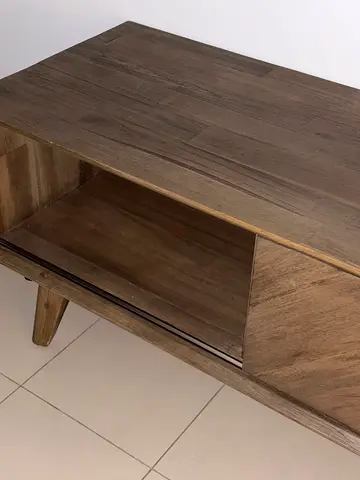 Modern Wooden TV Unit /
Entertainment Cabinet - Walnut Finish Midcentury Style