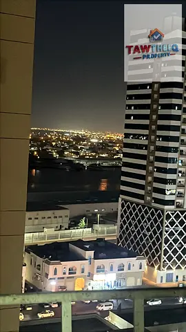 شقة فاخرة غرفتين وصالة في أبراج الخور A8 بعجمان، إطلالة بحرية مفتوحة بالكامل، غرفة خادمة وأربع حمامات، أول ساكن مع فواتير وإنترنت شاملين