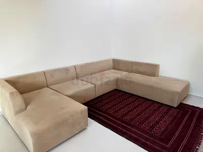 Beige L-shaped Modular Sofa - Good Condition