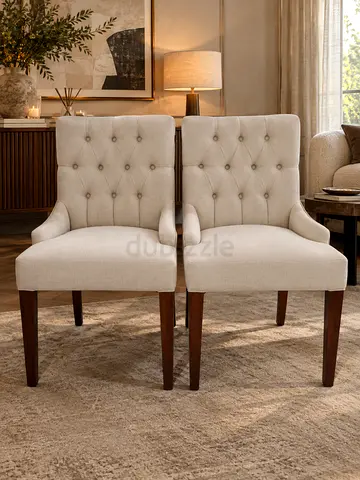 Marina Home Elegant Tufted Dining Armchairs