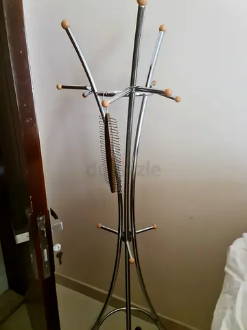 Freestanding Metal Coat Rack – Chrome Clothes, Hat & Bag Stand