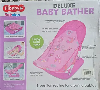 Tiibaby Deluxe 3-Position Baby Bather - Pink, Foldable
