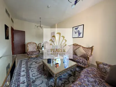 Furnished 2BR apartment for annual rent in Al Nuaimiya, Tower C. 3 bathrooms, AED 45K yearly, 4 payments. Security deposit: non-cashable cheque.