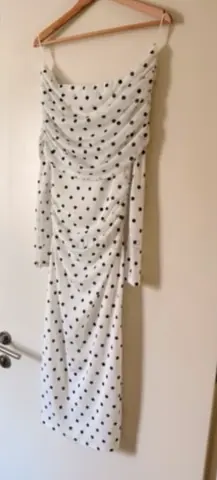 White dress with black dots