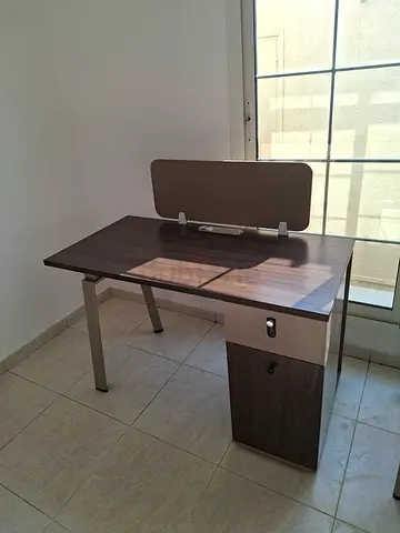 Compact wooden study desk with lockable drawer — good condition