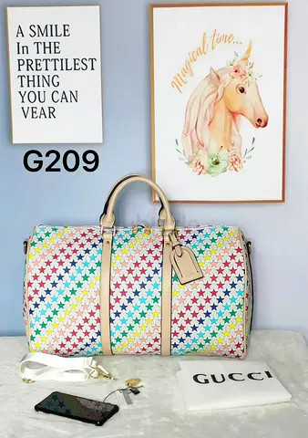 Colorful Star Pattern Duffel Bag with Detachable Strap - master clone