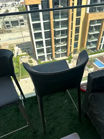 Set of 2 Modern Black Dining Chairs - Good Condition