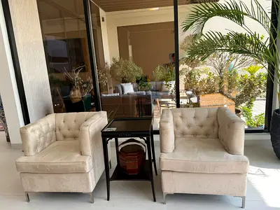 Natuzzi tufted tuxedo armchair