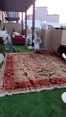 Large vintage Oriental wool rug - good used condition 300x245cm