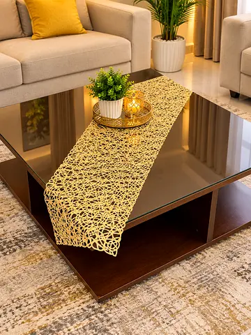 Wooden Glass-Top Coffee Table with Storage Shelves - Good Condition