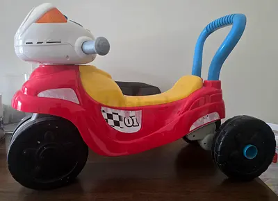 Ride-on Baby Walker with Handle — Red/Yellow, Good Condition