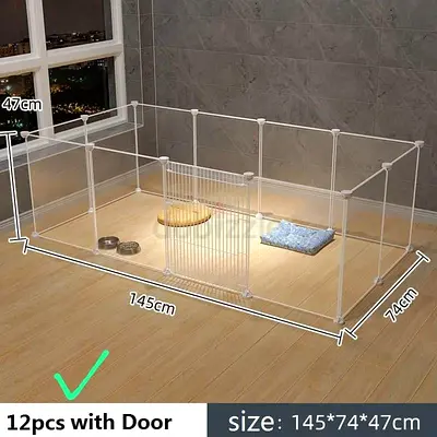 Playpen Pet Playpen Dog Exercise Pen Large Portable Dog Fence with Door 12 Panel