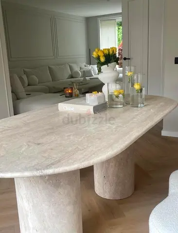 Travertine Oval Dining Table (260cmx120cm)