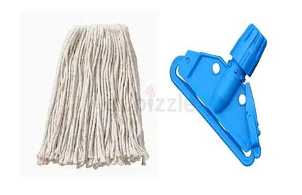 1000 Nos. Cotton Mop Head with Plastic Mop Holder - Spare Parts for Floor Cleaning