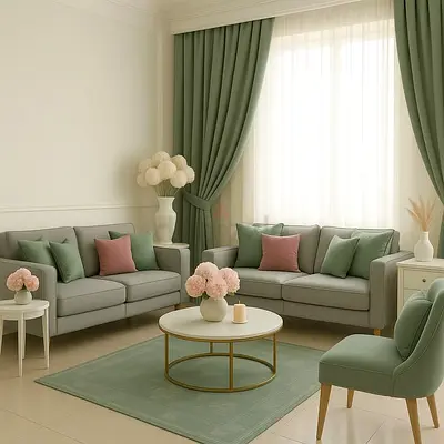 Modern style 2+2  sofa with accent chair.  3000