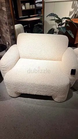 Cream boucle 2-seater lounge chair — cozy modern armchair from Marina Home