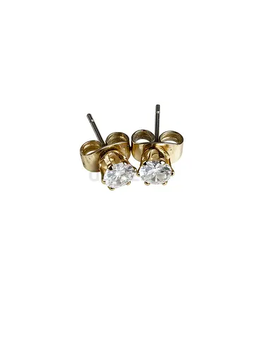 Pandora Gold Stud Earrings with Clear Crystal – Excellent Condition (Dubai)