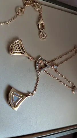 Rose gold double pendant necklace with delicate chain