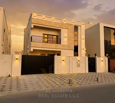 Villa for sale in Al Bahya, Ajman, featuring an elegant design, high-end finishes, and a strategic location.