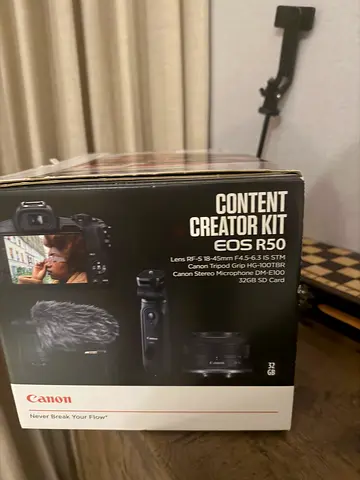 Canon Content Creator Kit for EOS R50 - with Box (Camera + Mic + Lens) Barley used for sale