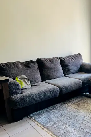 Comfortable 3-Seater Fabric Sofa in Grey - Good Condition