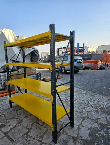 Heavy Duty Industrial Metal Storage Racking Shelves - Yellow, 4 Tiers