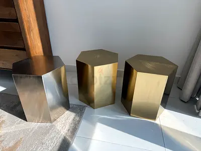 SIDE TABLES GOLD SILVER