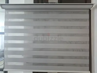 Light grey zebra roller blind (dual sheer and blackout) - good condition