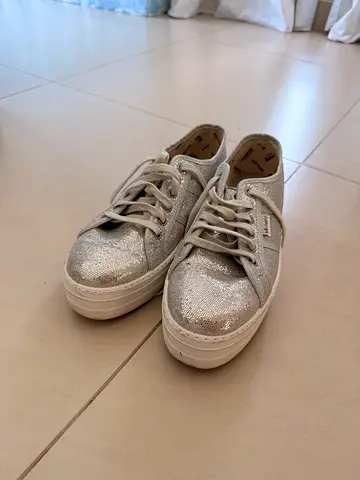 Sparkling silver sneakers