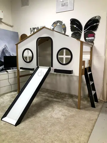 Home centre Trevor tree house twin Bed with slide and hammock (190x200 cm)